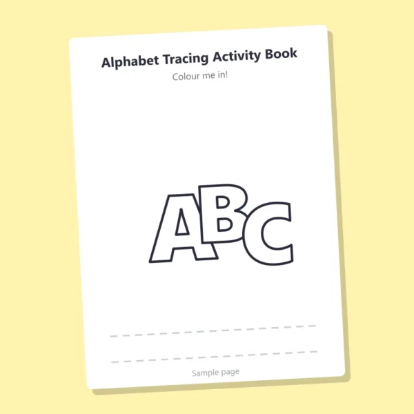 Alphabet Tracing Activity Book – sample page