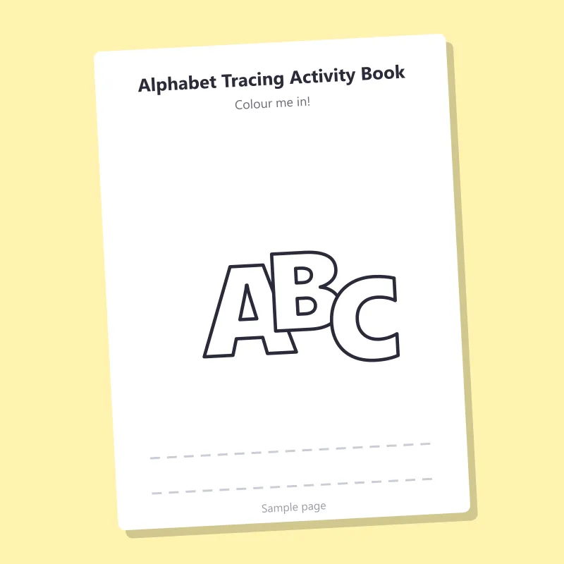 Alphabet Tracing Activity Book – sample page