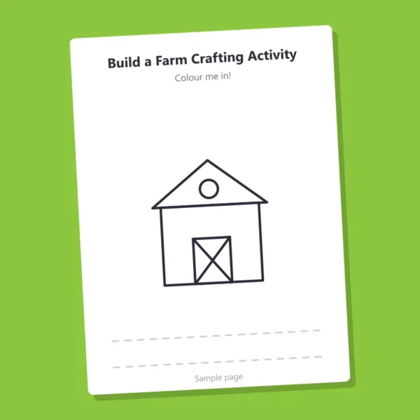 Build a Farm Crafting Activity – sample page