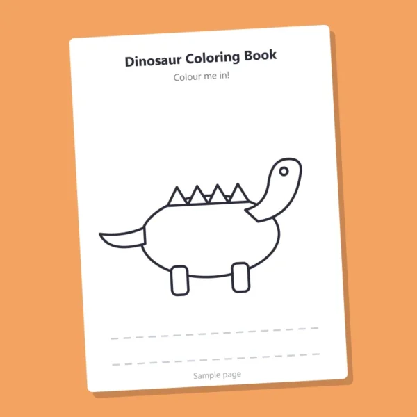 Dinosaur Coloring Book – sample page
