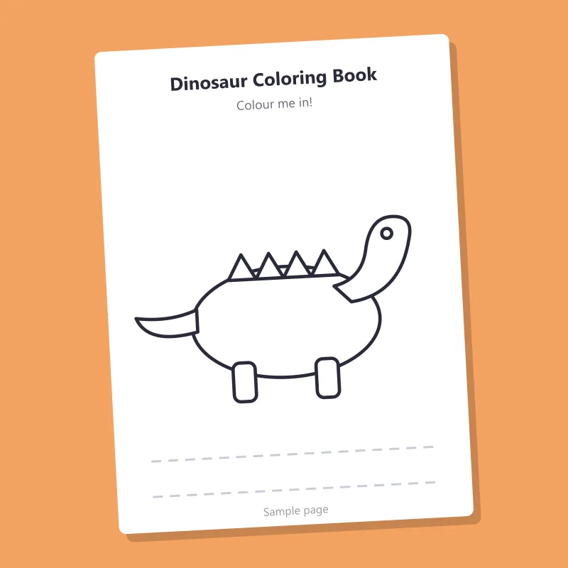 Dinosaur Coloring Book – sample page