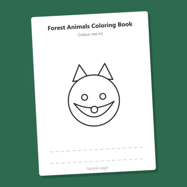 Forest Animals Coloring Book – sample page