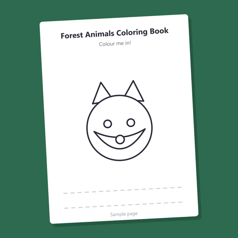 Forest Animals Coloring Book – sample page