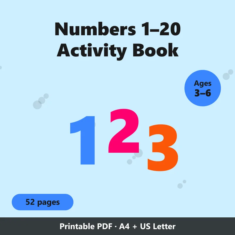 Cover of Numbers 1–20 Activity Book