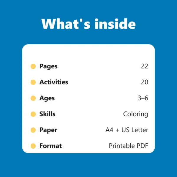 Ocean Friends Coloring Book – what's inside
