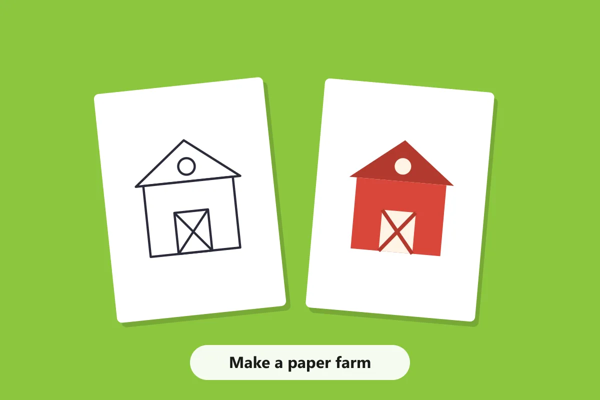 Make a paper farm on a rainy afternoon