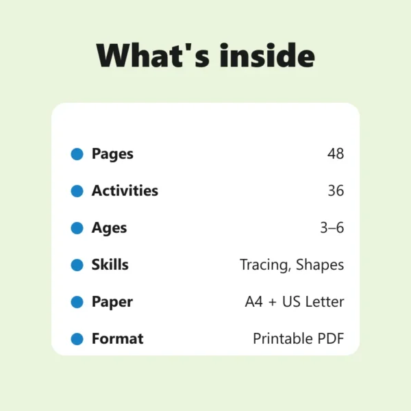 Shapes Activity Book – what's inside