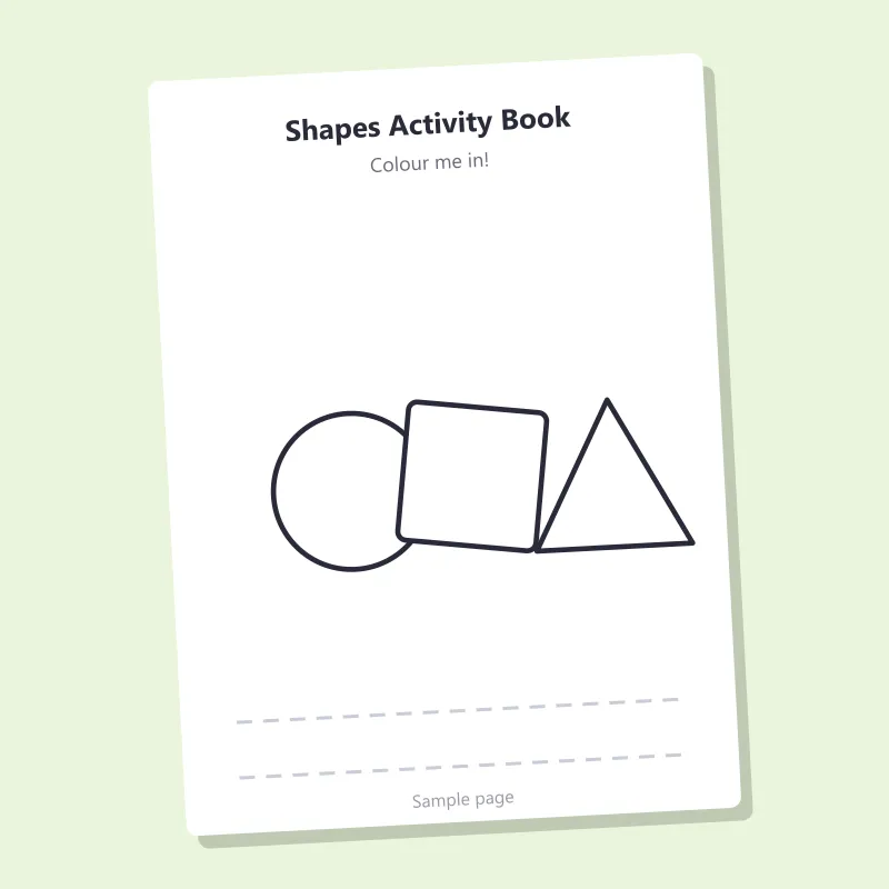 Shapes Activity Book – sample page